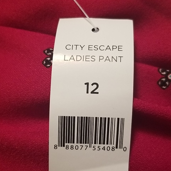 Dip Wide Leg Pants...Red/Blk...Size 12 - Picture 5 of 7